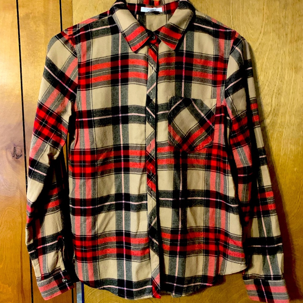 Ladies Brand Maurice’s Long Sleeve Lightweight Flannel Shirt Size Small